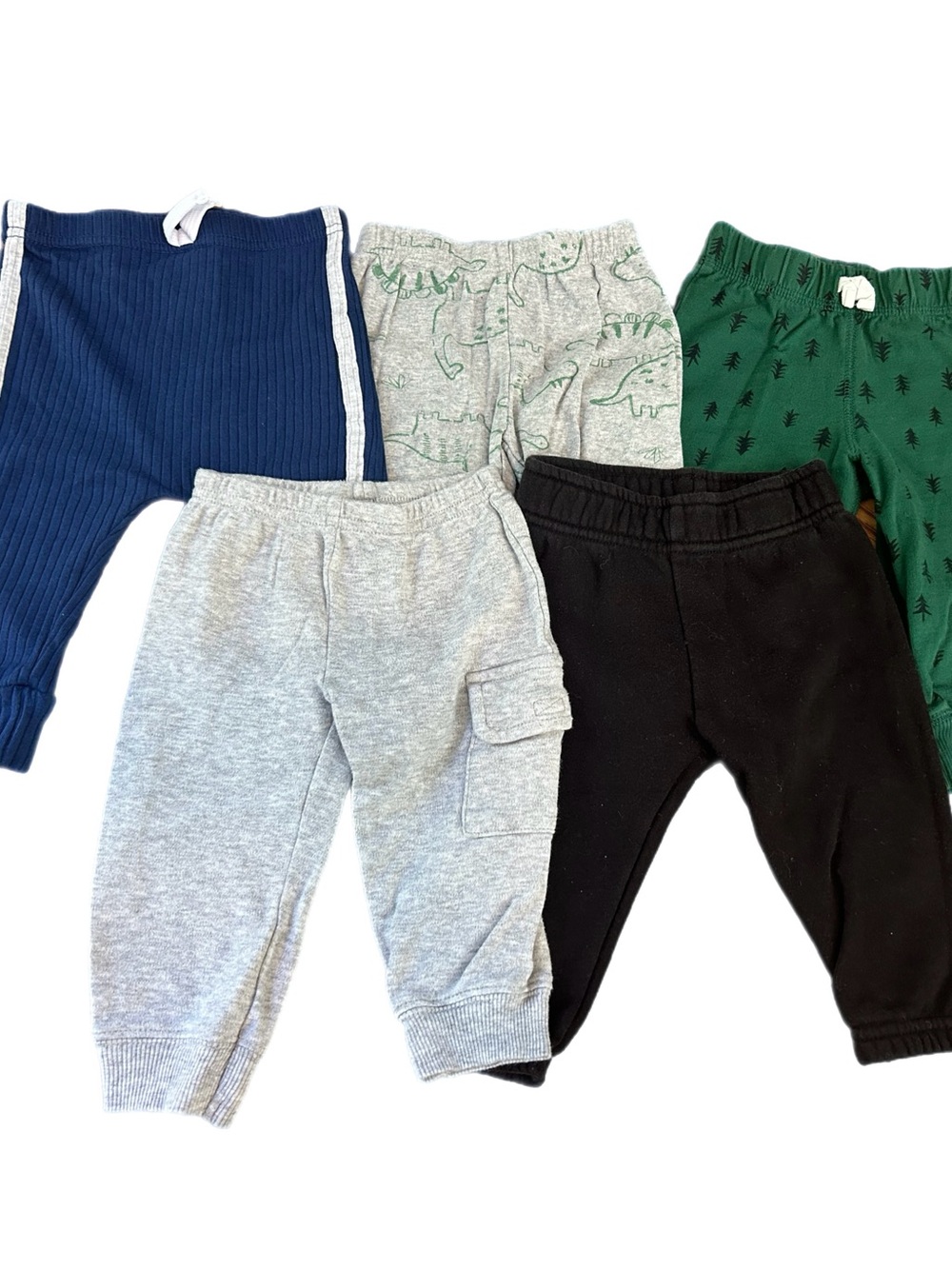6-9m Carter's Toddler Jogger Sweats Pants Bundle Navy Heather Gray Black Green
